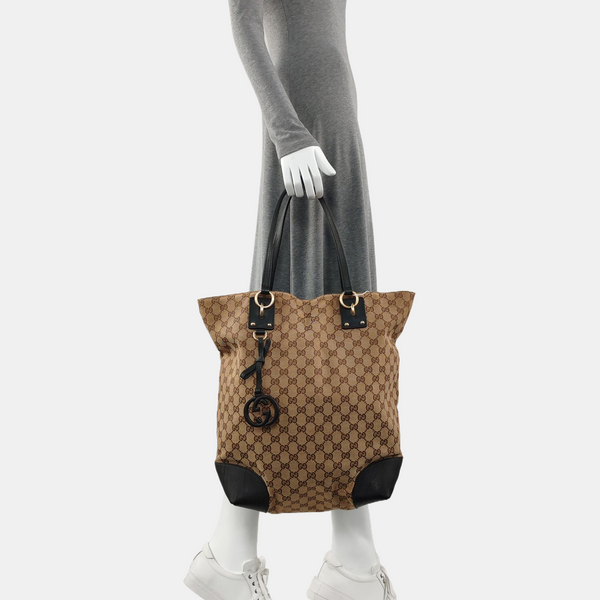 Monogram Canvas Tote Bag Brown