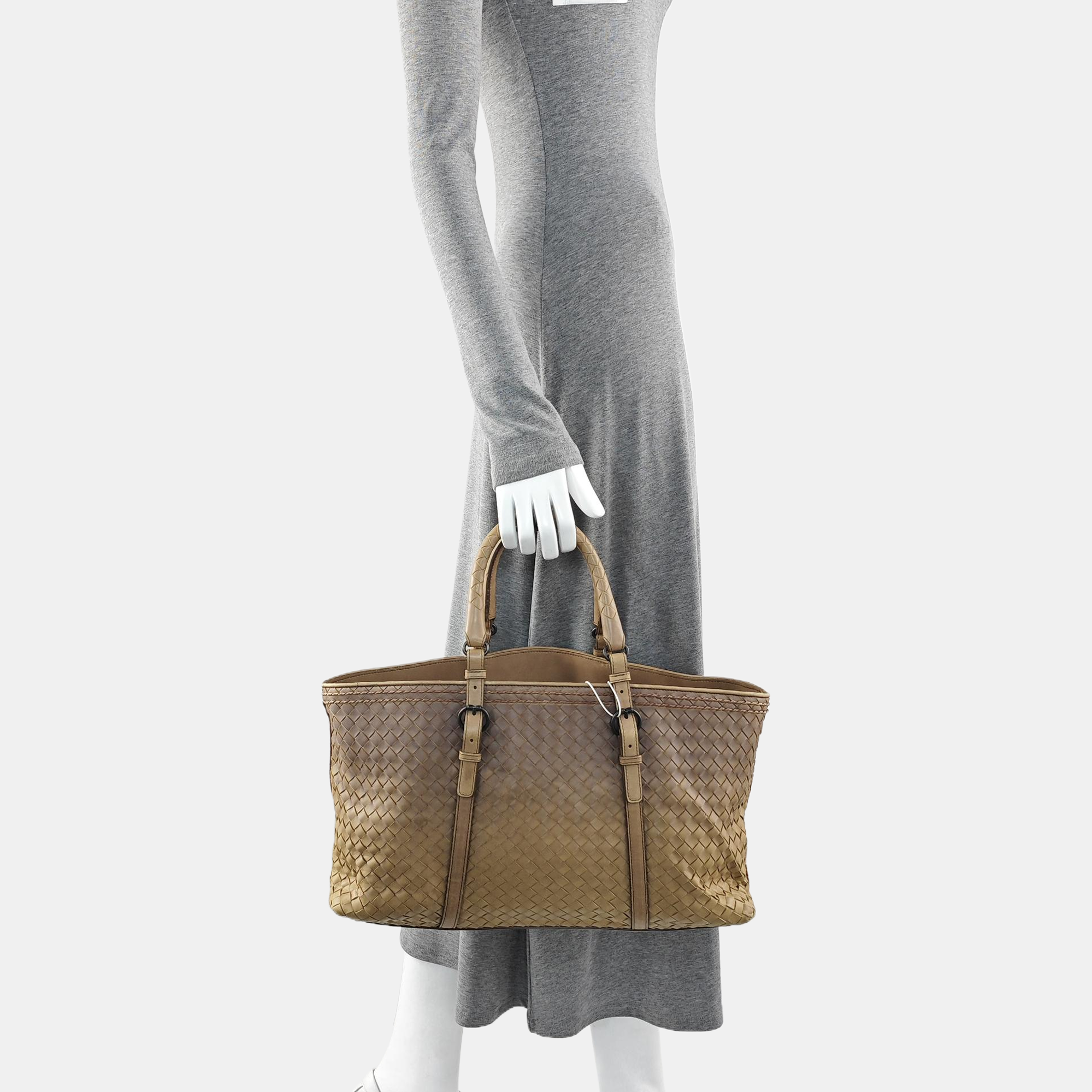 Lambskin Top Handle Bag Brown