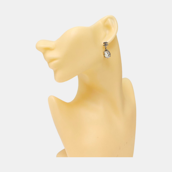 CC Logo Metal White Earrings