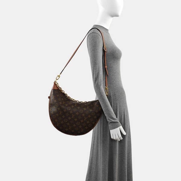 LOOP HOBO Monogram Coated Canvas Brown
