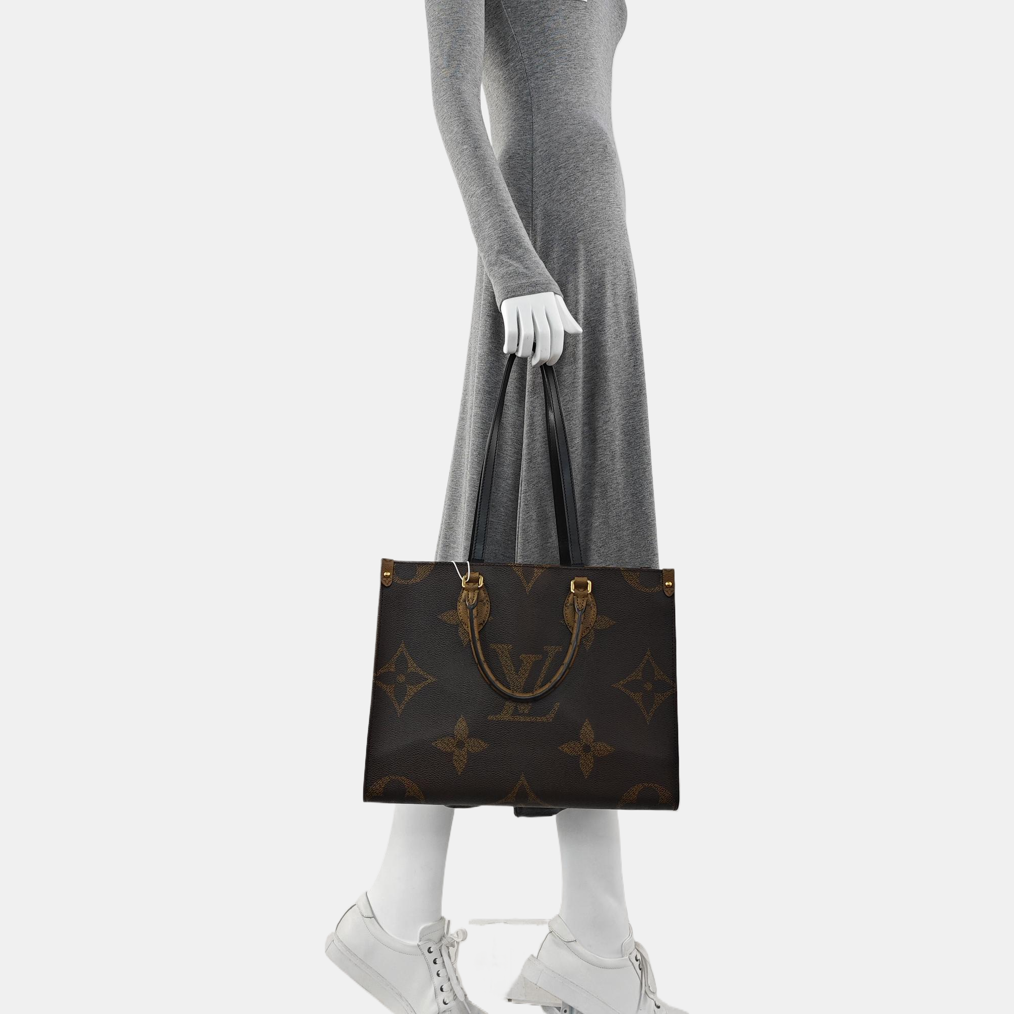 ONTHEGO MM Monogram Coated Canvas Brown