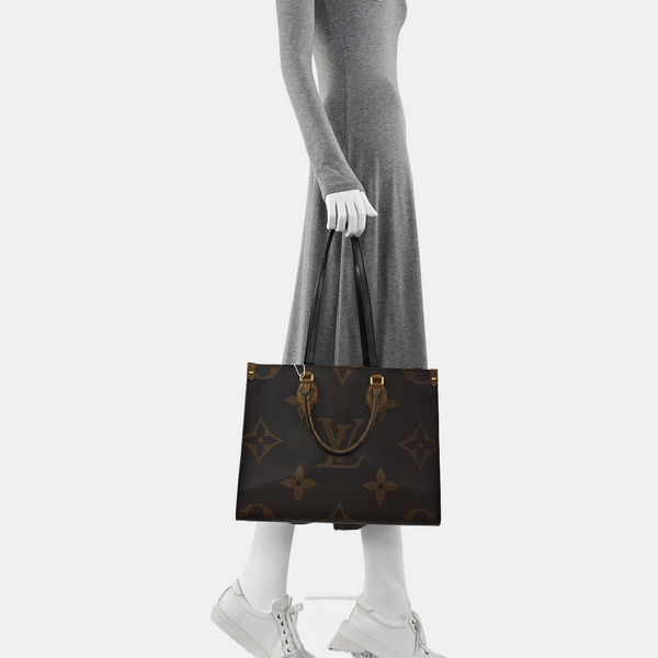 ONTHEGO MM Monogram Coated Canvas Brown