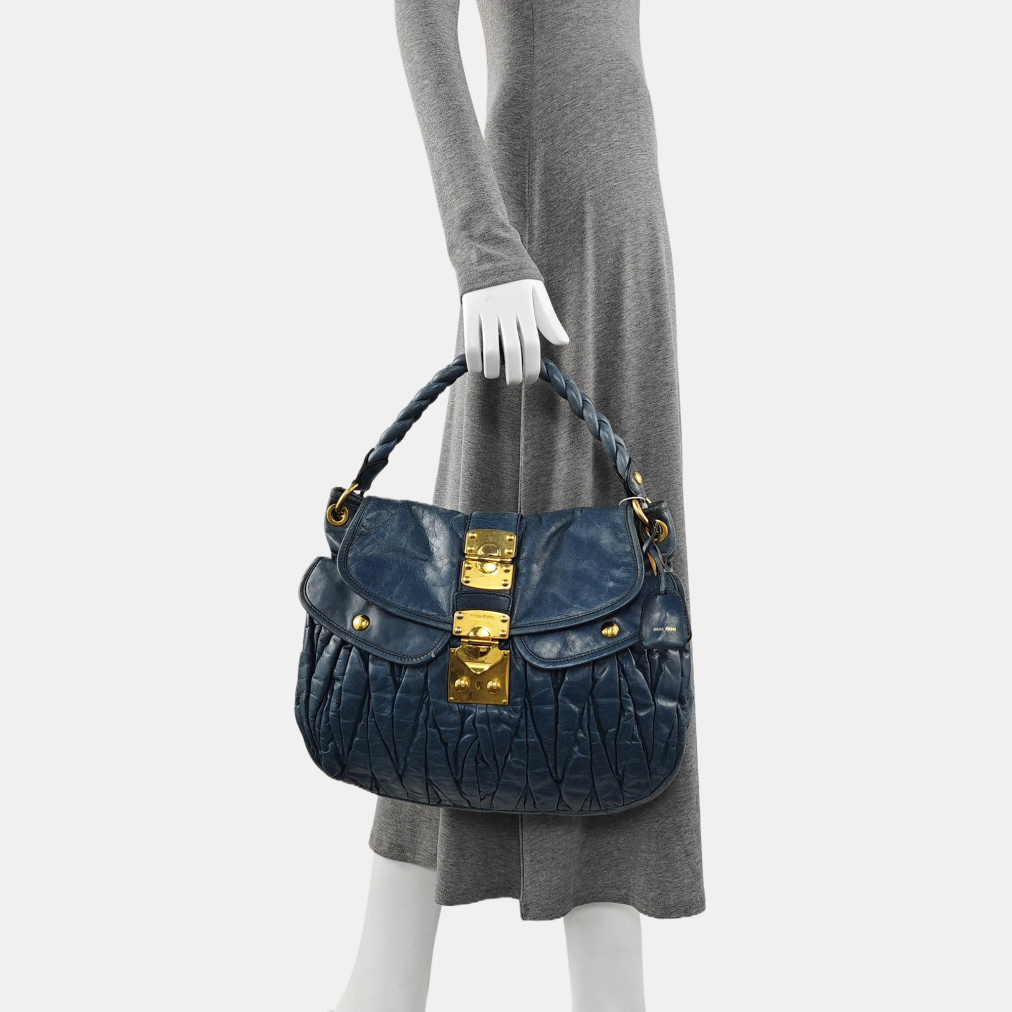Miu Coffer Calfskin Blue