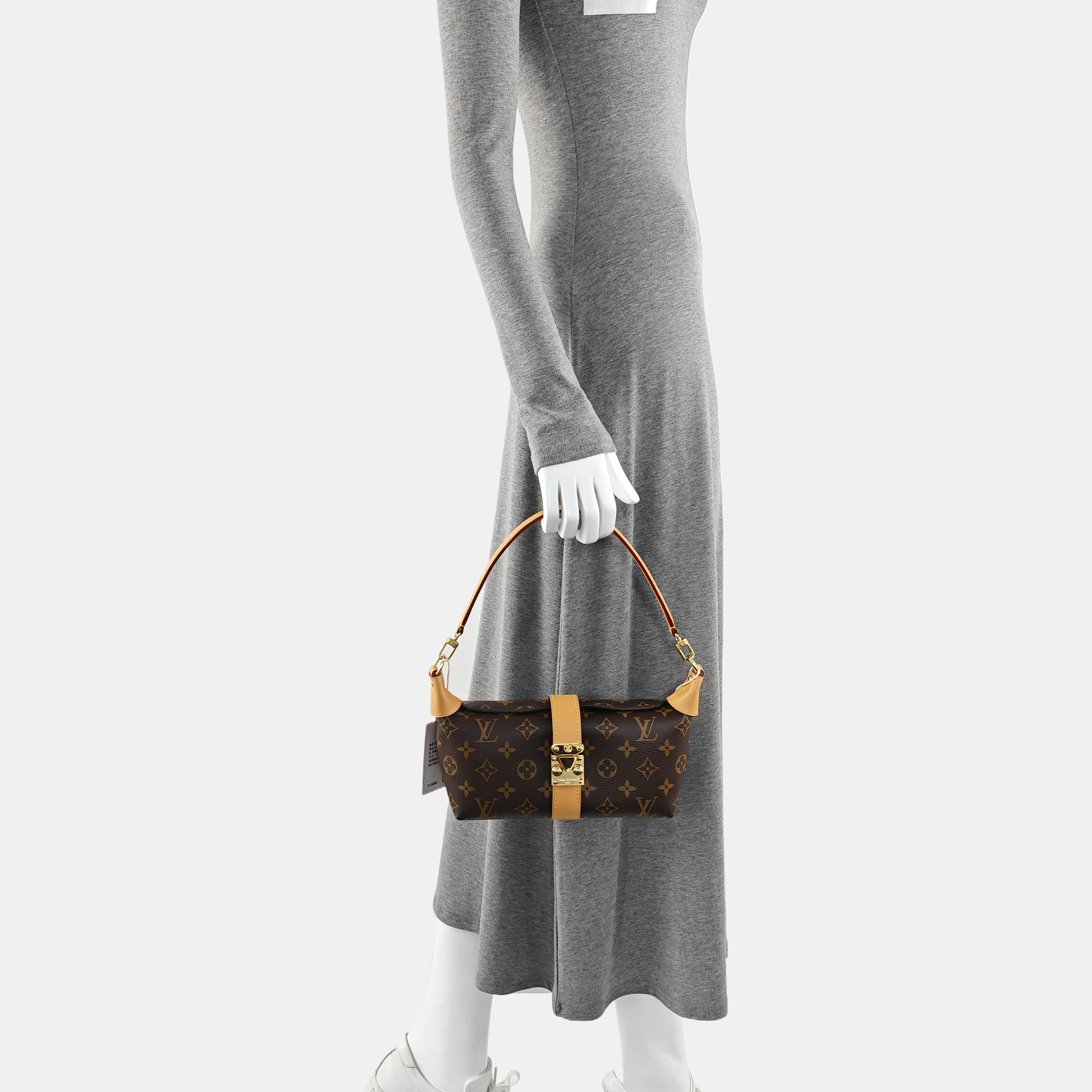 Pochette Mia Monogram Coated Canvas Brown