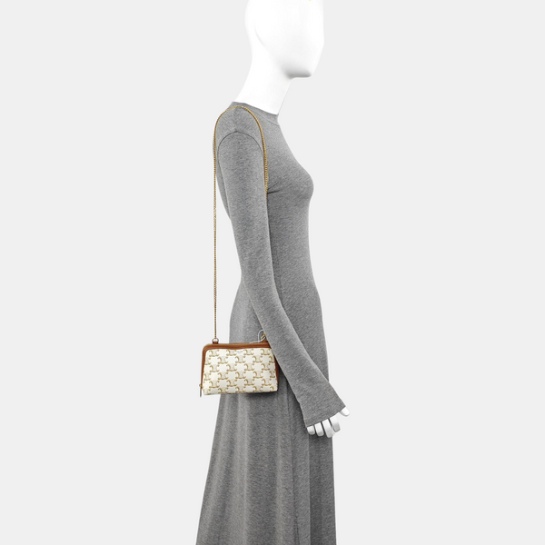 Coated Canvas Shoulder Bag White