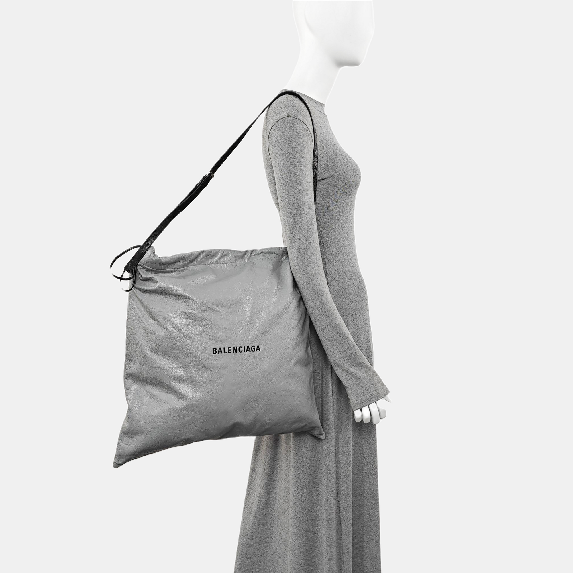 Lambskin Shoulder Bag Gray