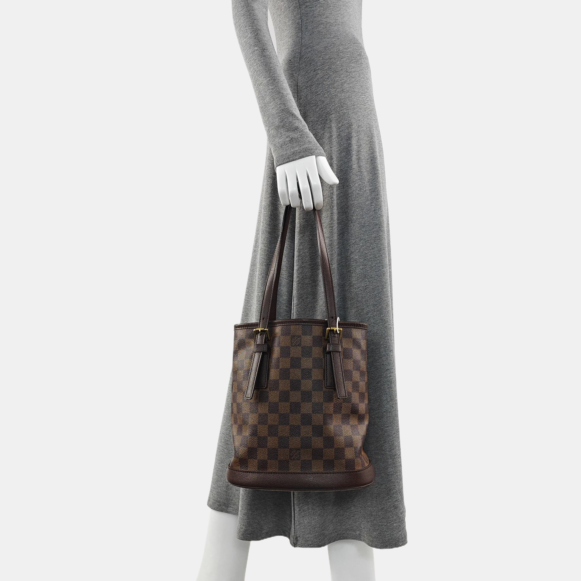 BUCKET PM Damier Ebene Coated Canvas Brown