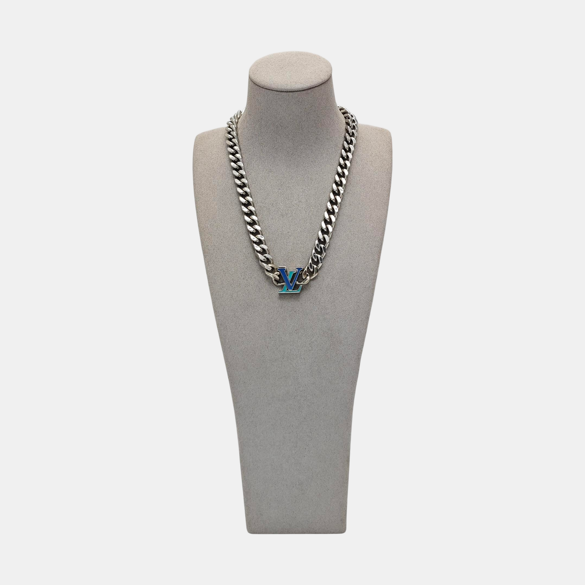 LV WOOD Metal Silver Necklace