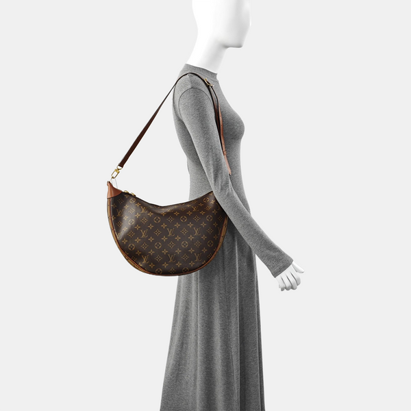 LOOP HOBO Monogram Coated Canvas Brown