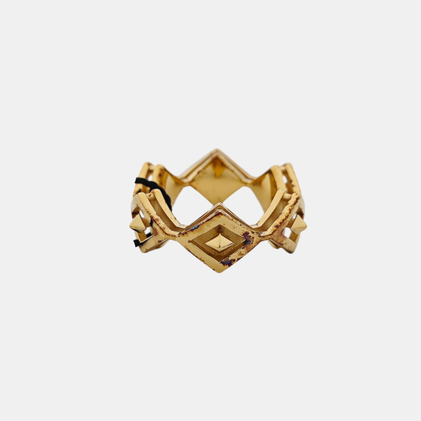 925 Sterling Silver Gold Ring EU 59