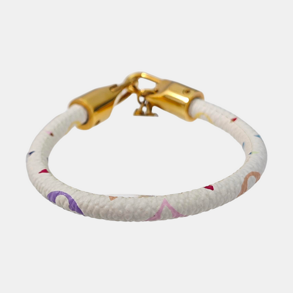 NANOGRAM Leather White Bangle