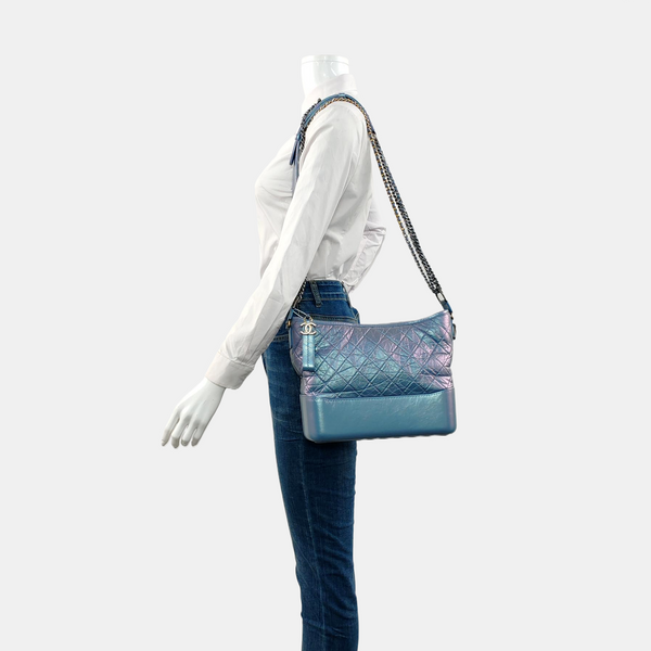 GABRIELLE Medium Quilted Calfskin Blue