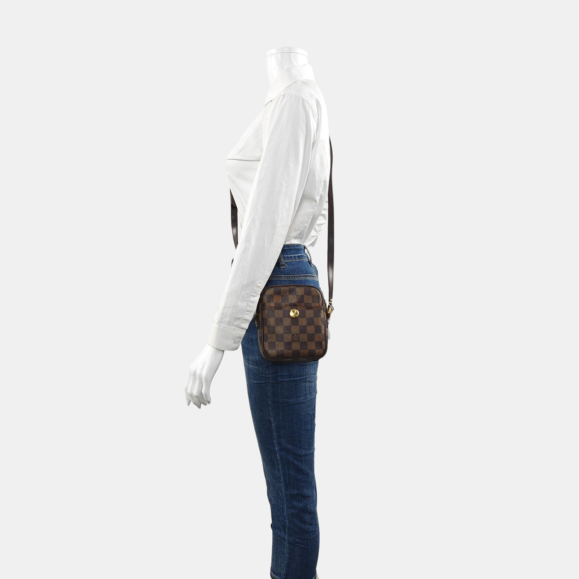 RIFT Damier Ebene Coated Canvas Brown