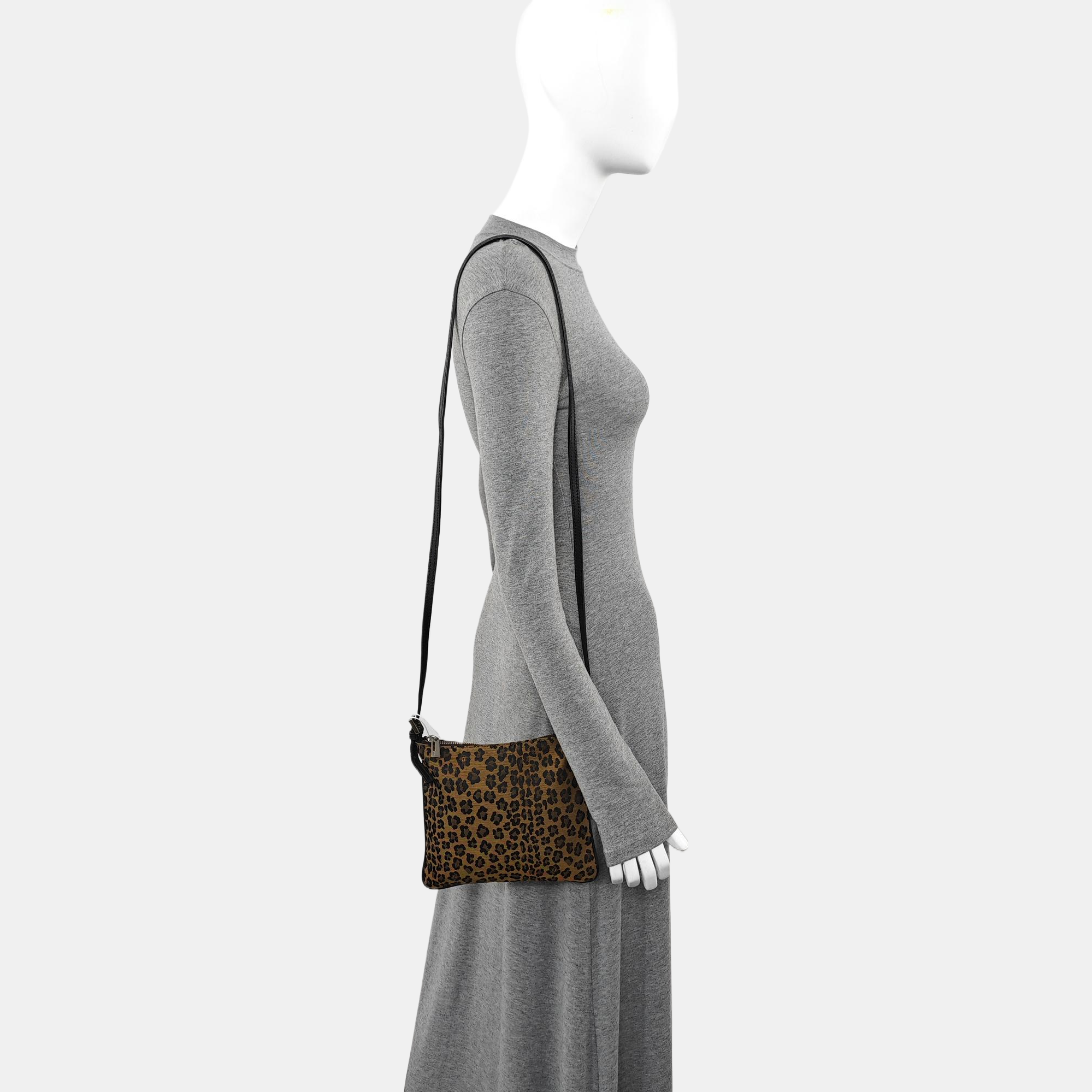 Fabric Shoulder Bag Brown