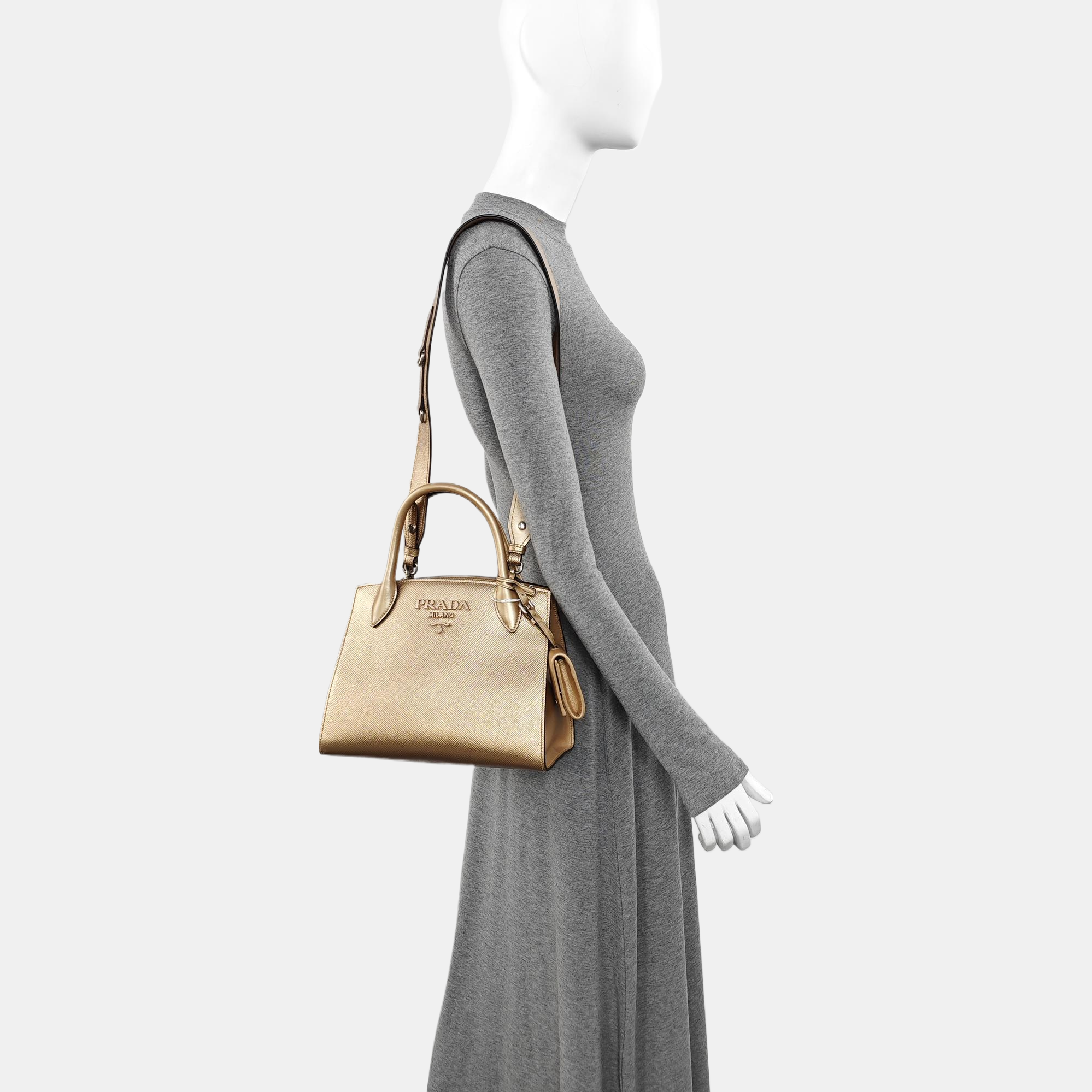 Calfskin Shoulder Bag Beige