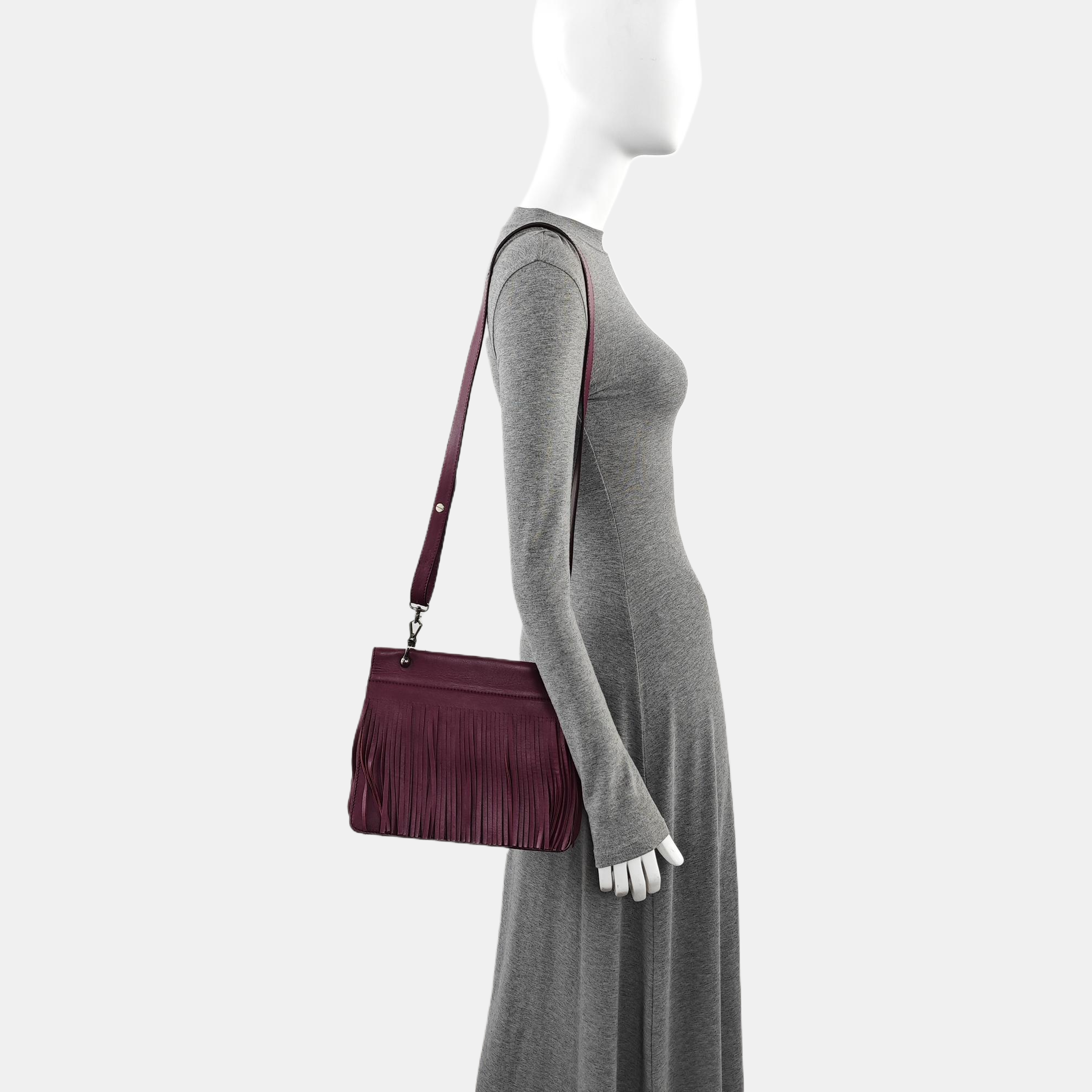 Calfskin Shoulder Bag Purple