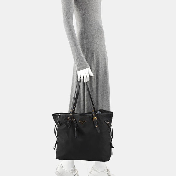 Nylon Tote Bag Black