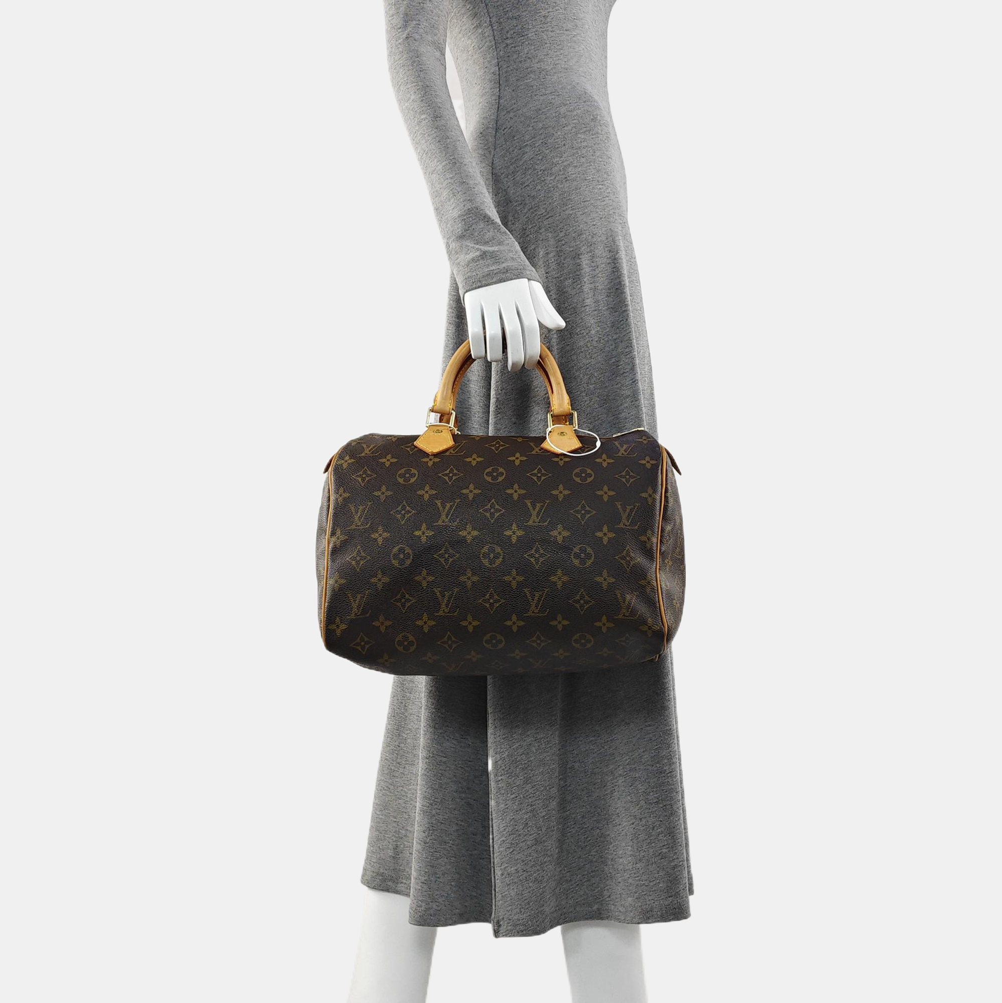SPEEDY 30 Monogram Coated Canvas Brown