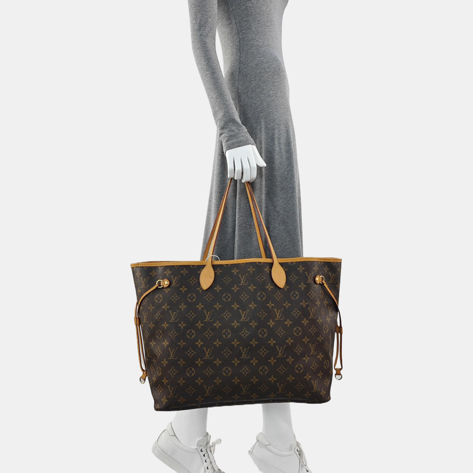 NEVERFULL Monogram Coated Canvas Brown