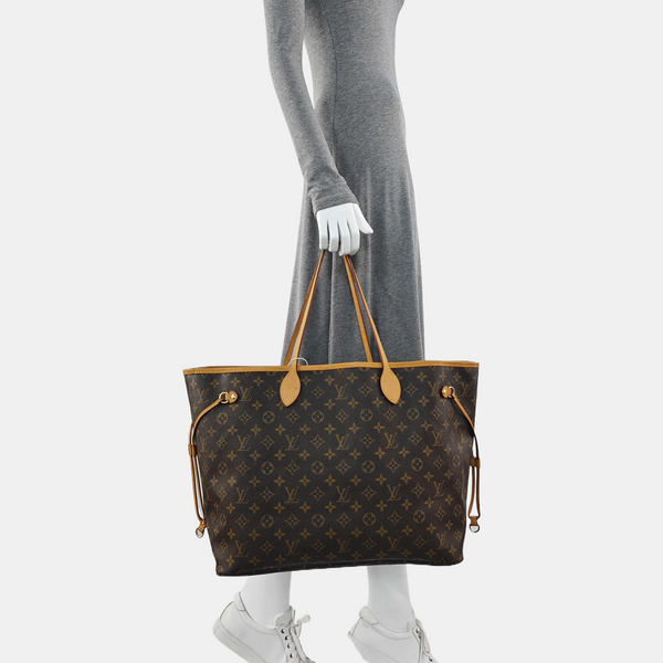 NEVERFULL Monogram Coated Canvas Brown