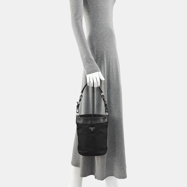 Nylon Bucket Bag Black