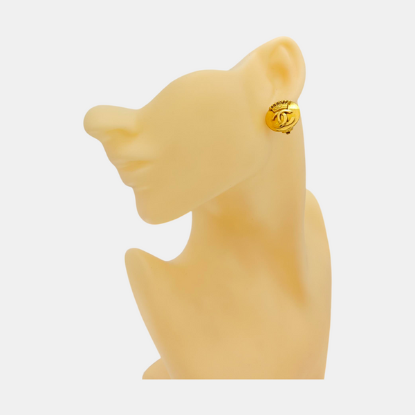 Vintage Metal Gold Clip On Earrings
