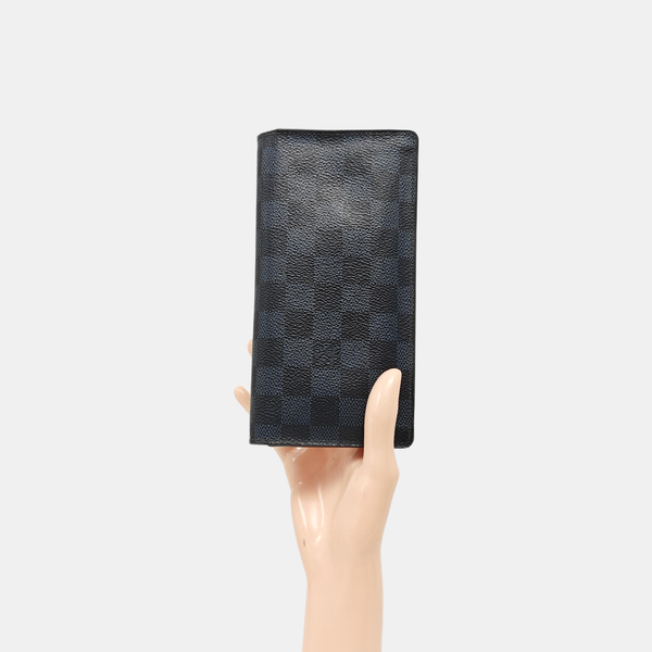 BRAZZA Damier Coated Canvas Blue Wallet