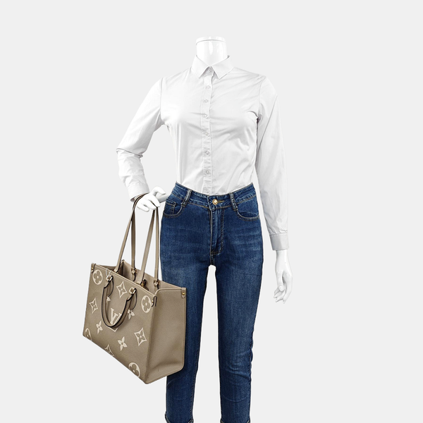 ONTHEGO MM Monogram Calfskin Gray