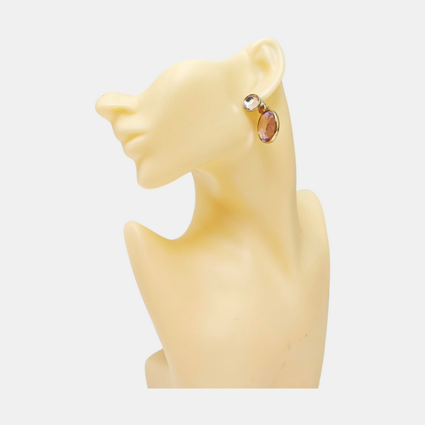 Metal Purple Stud Earrings