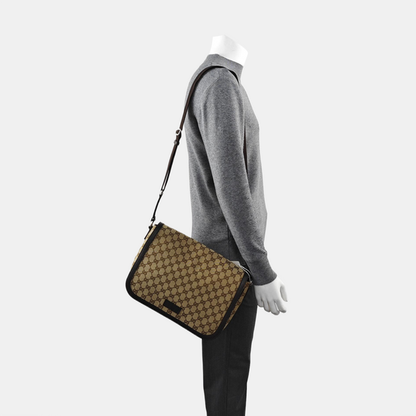 Monogram Fabric Shoulder Bag Beige