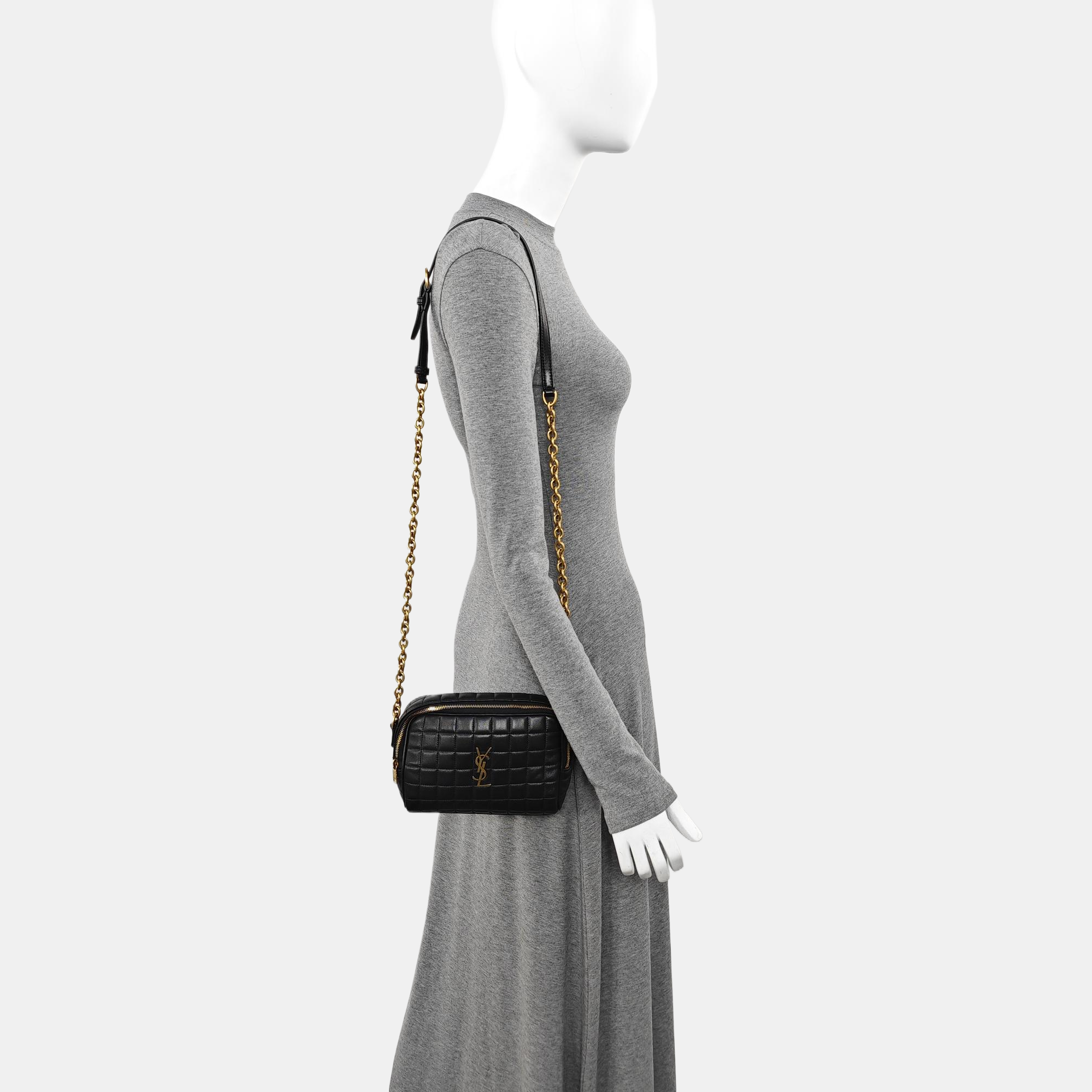 Quilted Lambskin Crossbody Bag Mini Black