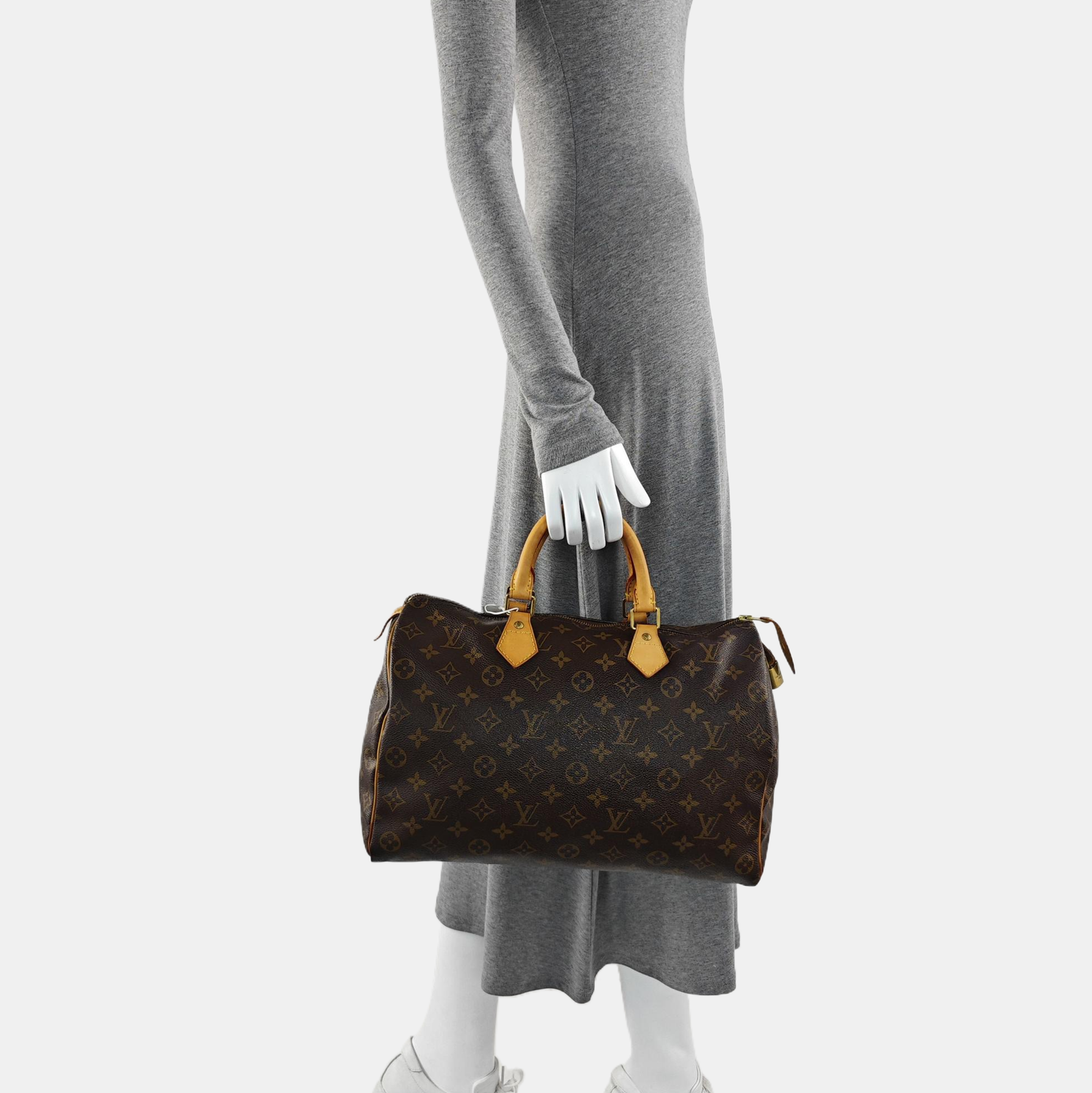 SPEEDY 35 Monogram Coated Canvas Brown