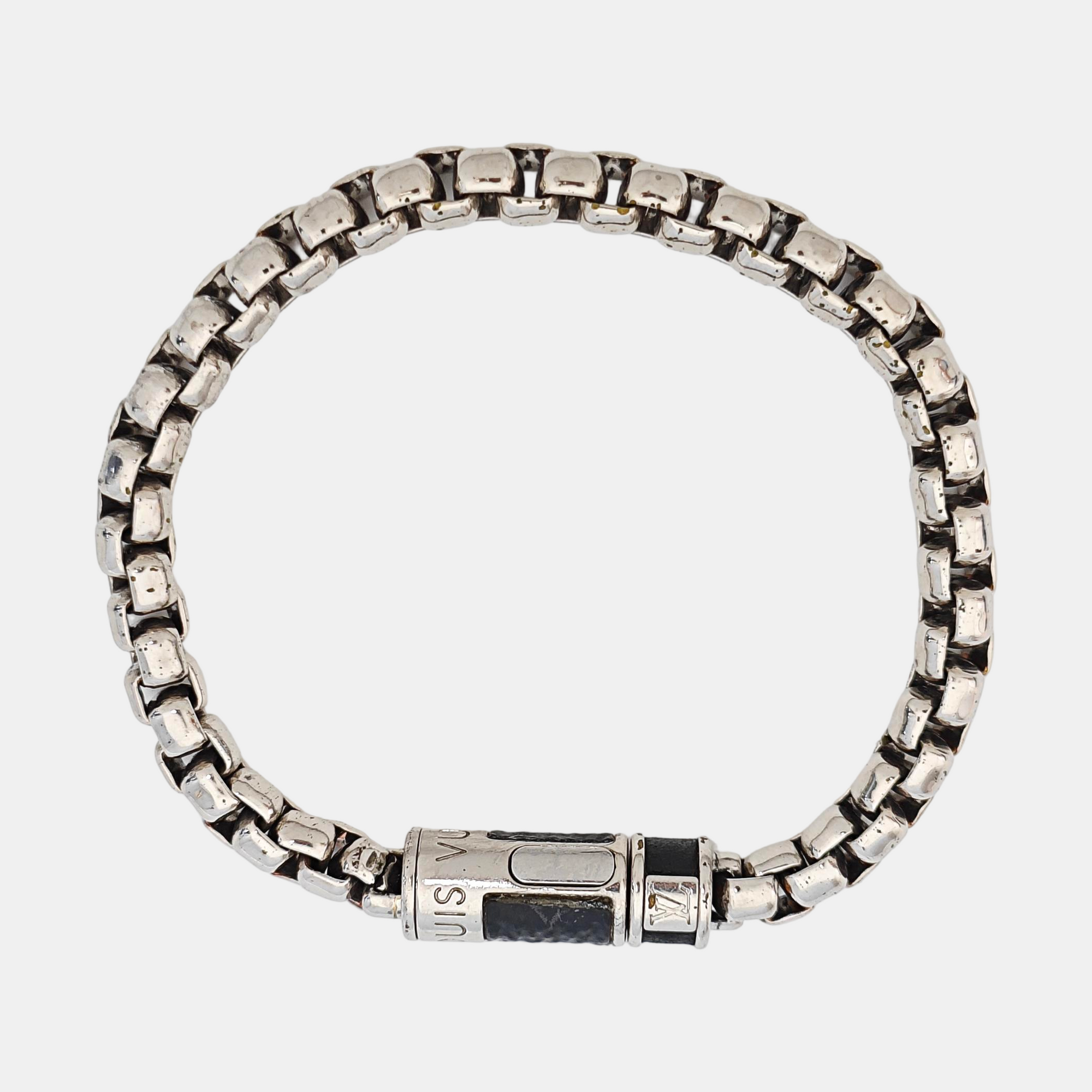 MONOGRAM CHAIN Coated Canvas Silver Bracelet