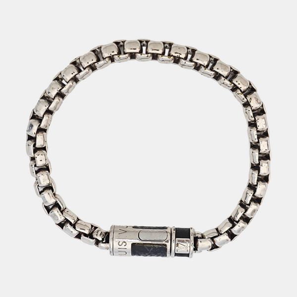 MONOGRAM CHAIN Coated Canvas Silver Bracelet