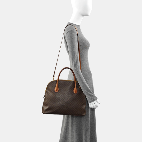 Coated Canvas Tote Bag Brown