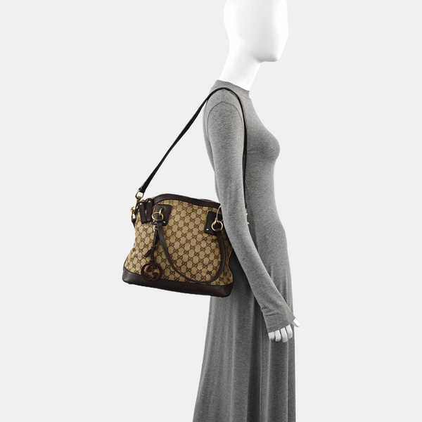 Monogram Canvas Tote Bag Brown