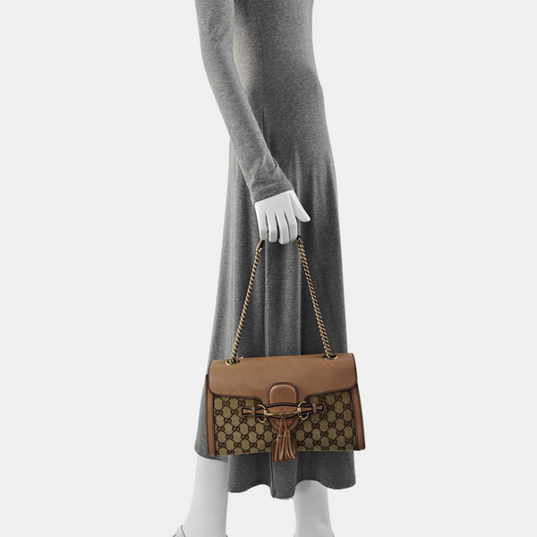 Emily Chain Monogram Fabric Brown