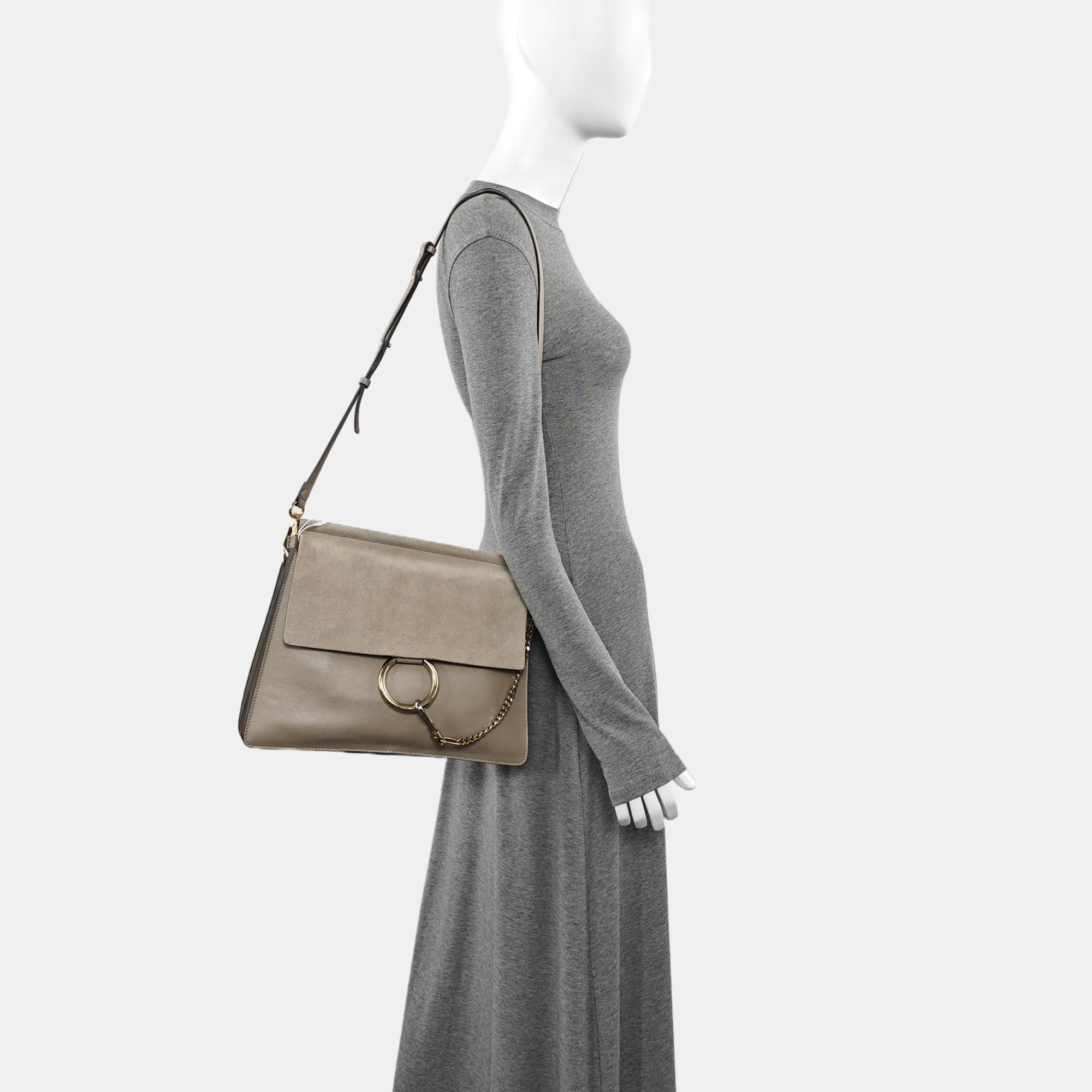Faye Medium Calfskin Gray