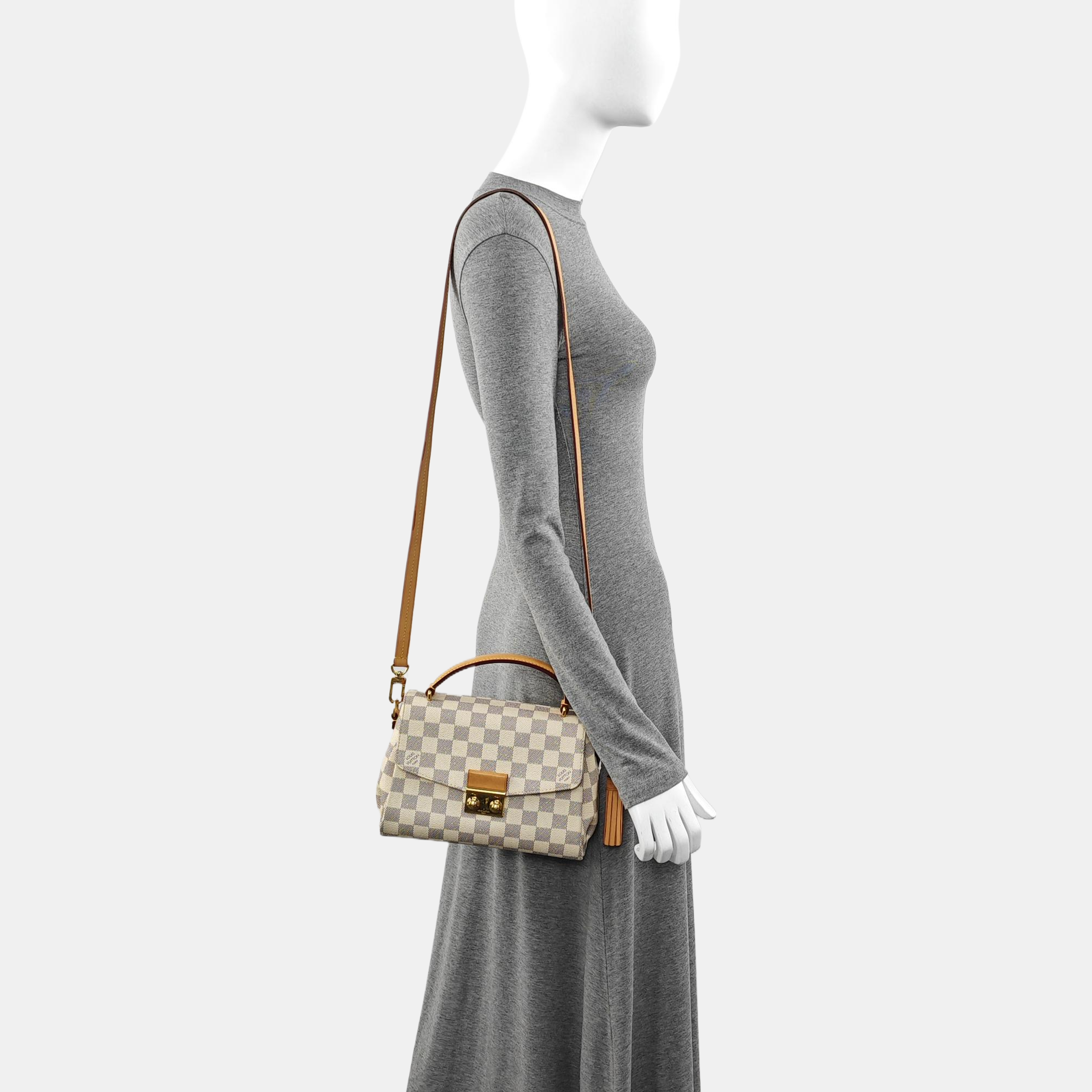 CROISETTE Damier Azur Coated Canvas White