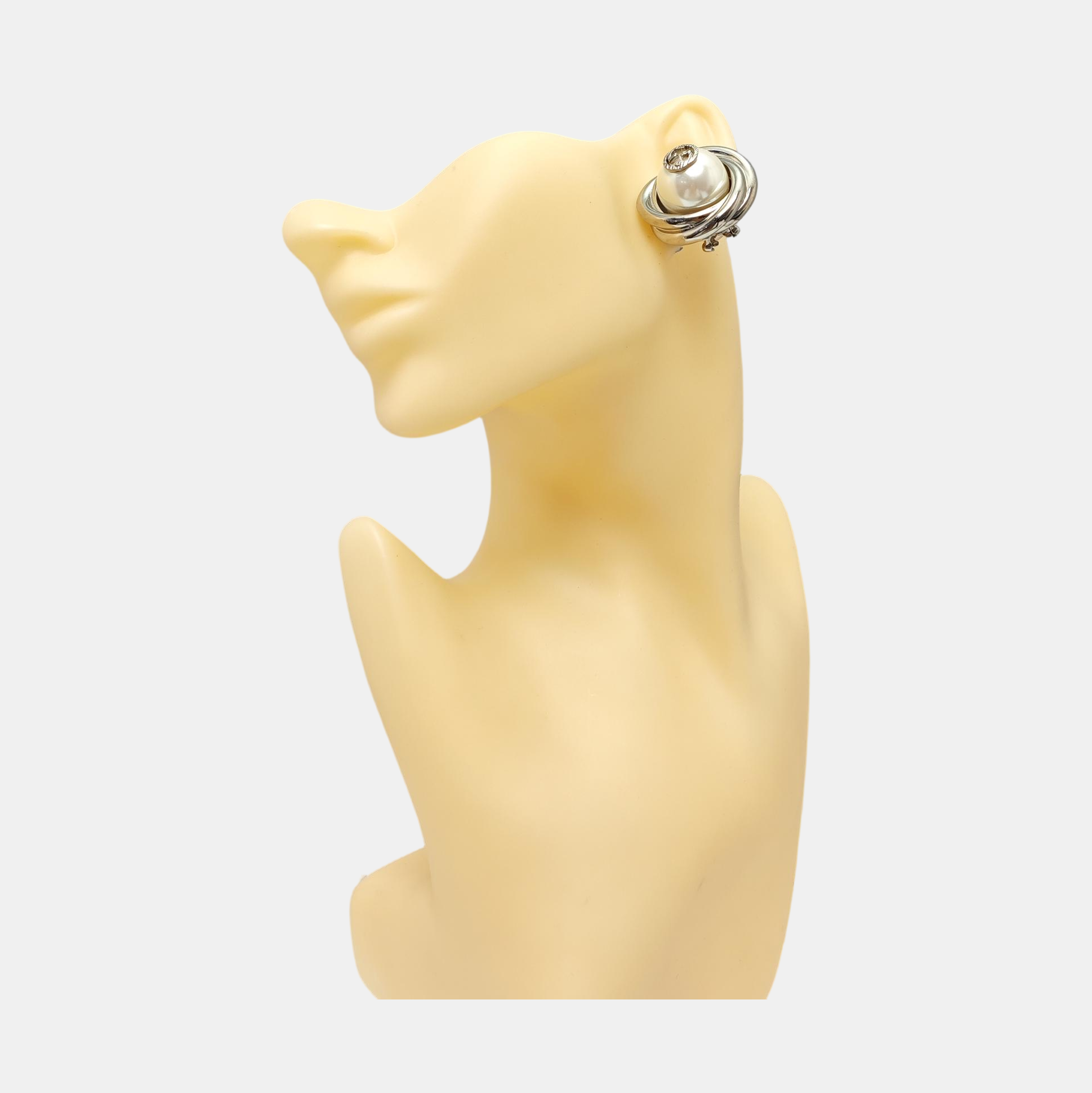 Metal White Clip On Earrings