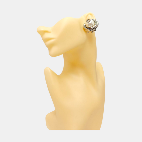 Metal White Clip On Earrings
