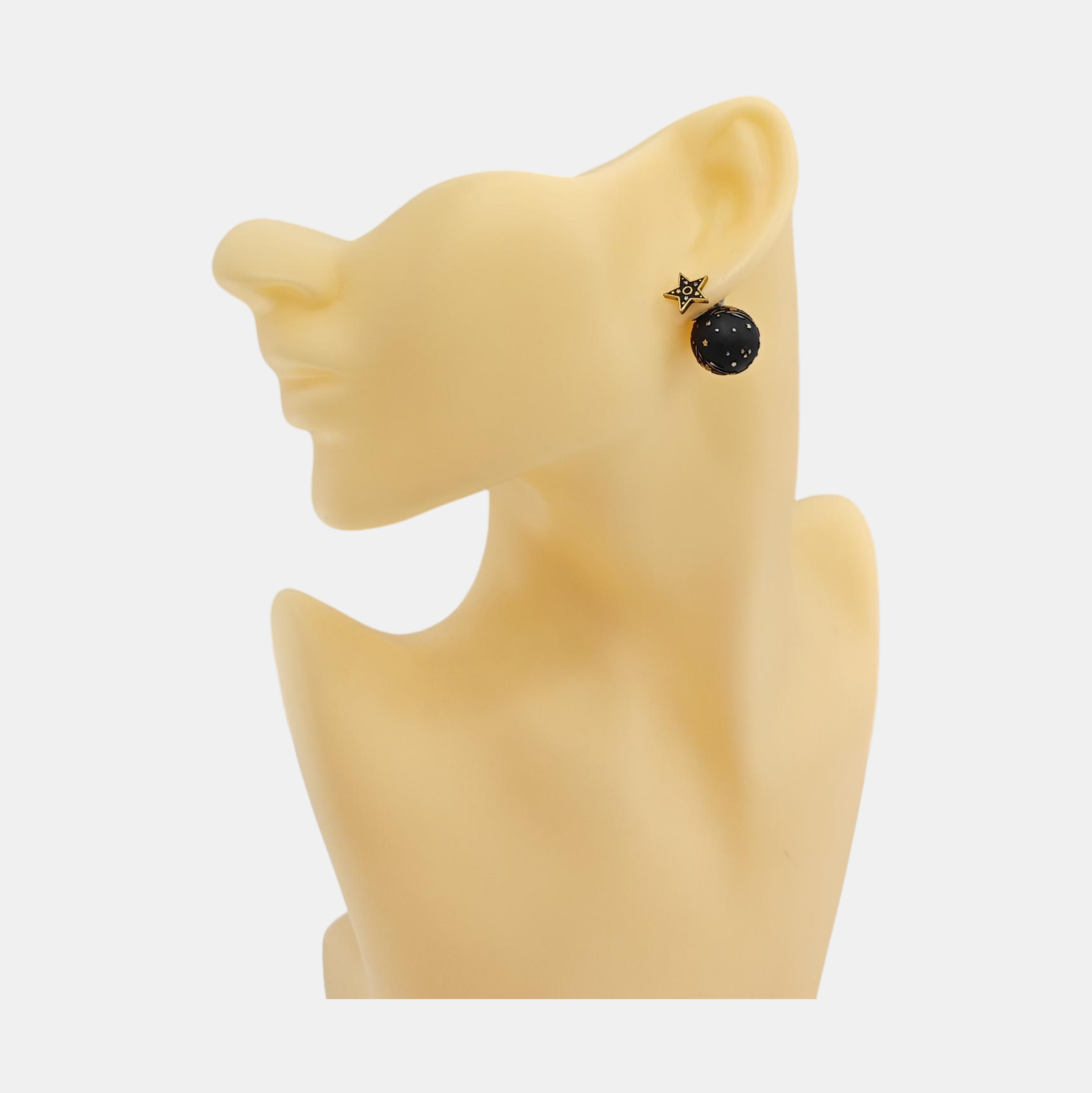 Dior Tribales Metal Black Stud Earrings