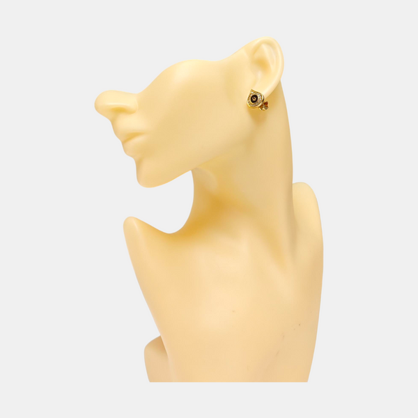 Dior Oblique Metal Gold Clip On Earrings