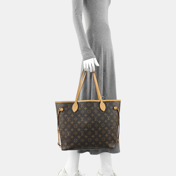 NEVERFULL MM Monogram Coated Canvas Brown