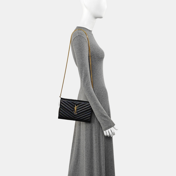 MONOGRAM Medium Chevron Calfskin Black