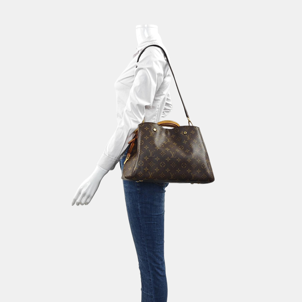 MONTAIGNE MM Monogram Coated Canvas Brown