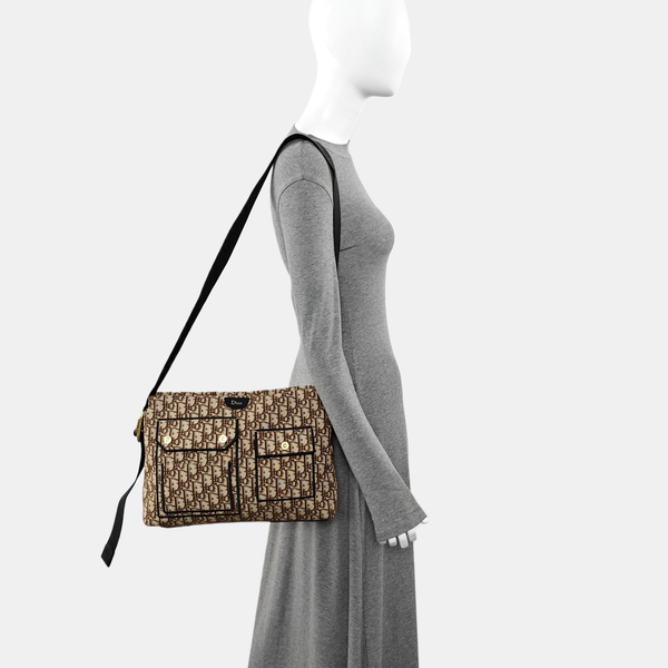 Canvas Crossbody Bag Medium Brown