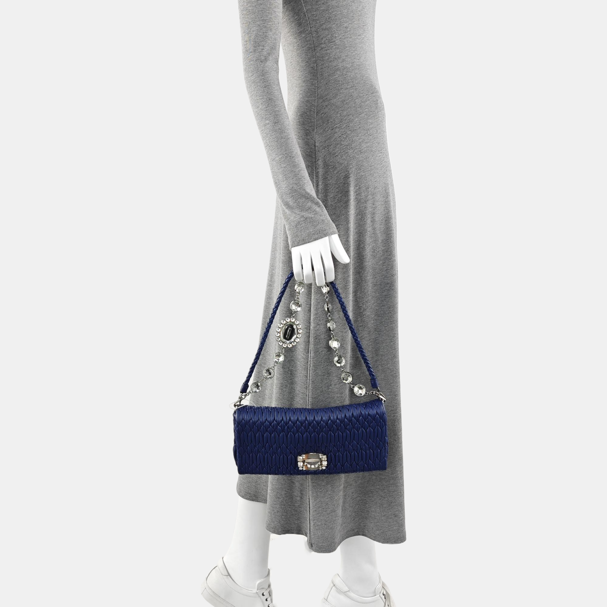Quilted Lambskin Shoulder Bag Blue
