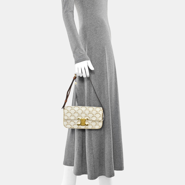 TRIOMPHE Small Coated Canvas White