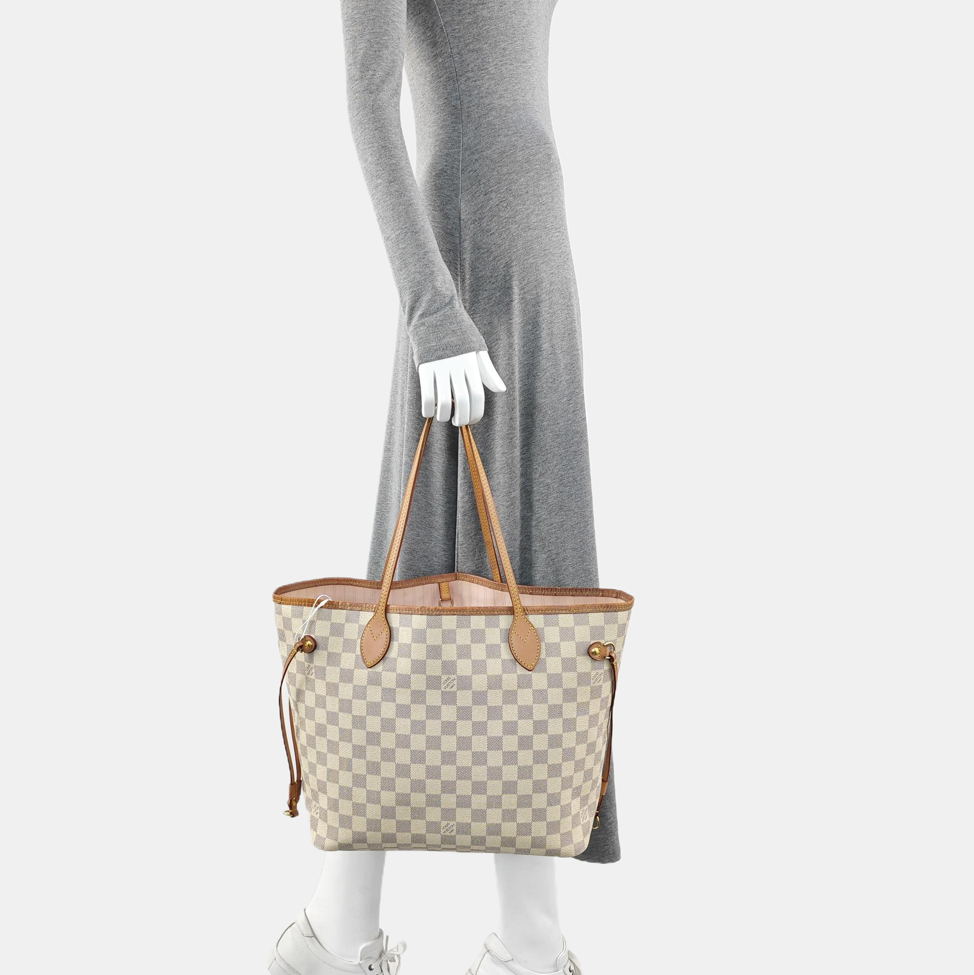 NEVERFULL MM Damier Azur Coated Canvas White